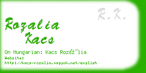 rozalia kacs business card